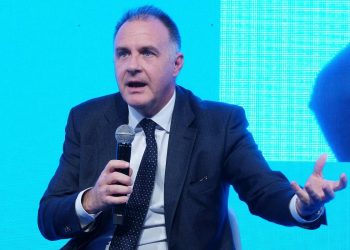 Emanuele Otrsini presidente di Confindustria parla della Manovra a Torino (ANSA 2025, Alessandro Di Marco)