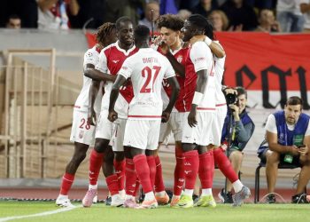 L'esultanza del Monaco (Foto ANSA)