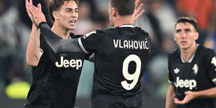 Kenan Yildiz e Dusan Vlahovic con la Juventus (Foto ANSA)
