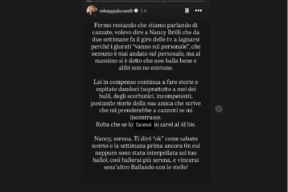 selvaggia lucarelli risponde a nancy brilli