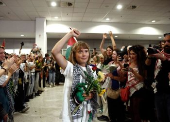 Greta Thunberg dopo il rilascio da parte di Israele