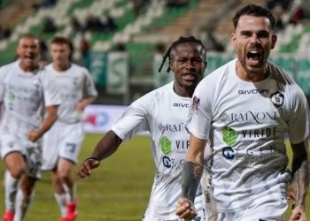 L'esultanza della Cavese (Facebook Lega Pro)