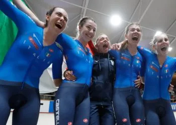 L'Italia femminile esulta al Mondiale di ciclismo su pista (Foto: Web)