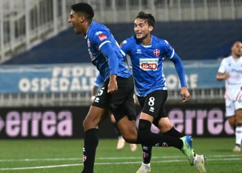 L'esultanza di Khailoti del Novara (novarafootballclub.it)