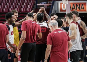 La Reyer Venezia in allenamento (da facebook.com/ReyerVenezia)