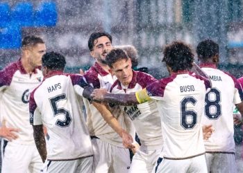 Il Venezia festeggia un gol (da facebook.com/veneziafc)