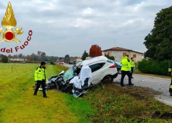 L'incidente avvenuto a Treviso (Foto: Vigili del fuoco)