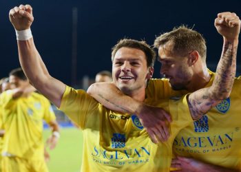 L'esultanza della Carrarese (Instagram @carraresecalcio)