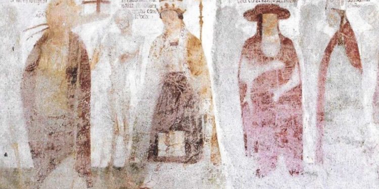 Danza macabra (1519, particolare), Chiesa di santo Stefano, Carisolo (Trento)