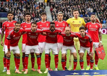 Un undici di partenza del Benfica (Foto Ansa)