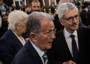 Massimo D'Alema e Romano Prodi nel 2023 (ANSA/MAX CAVALLARI)