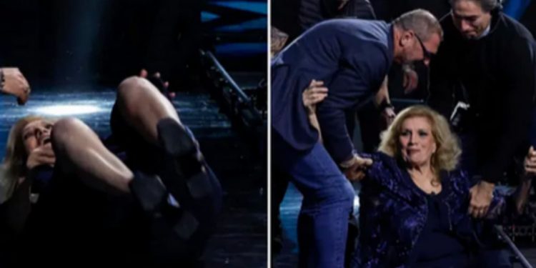 Iva Zanicchi è caduta a Belve