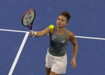 Jasmine Paolini in azione (Foto ANSA)