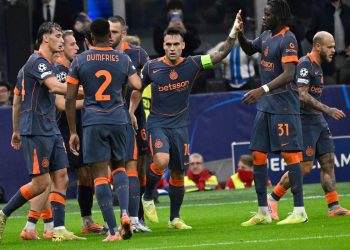 L'Inter esulta in Champions League (Foto ANSA)