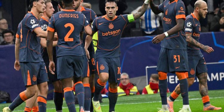 L'Inter esulta in Champions League (Foto ANSA)