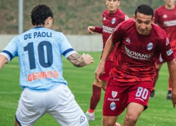 De Paoli e Kritta durante Albinoleffe-Lecco (Facebook Lega Pro)