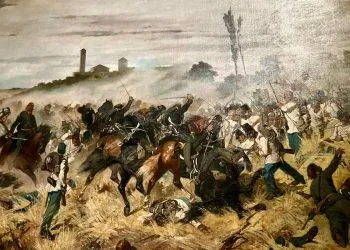 Giovanni Fattori, "Una carica di cavalleria  a Montebello" (1862, particolare)