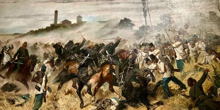 Giovanni Fattori, "Una carica di cavalleria a Montebello" (1862, particolare)