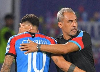 Emanuele Cicerelli e Domenico Toscano con il Catania (da facebook.com/officialcataniafc)