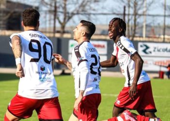 La gioia dei giocatori del Team Altamura (Facebook Lega Pro)