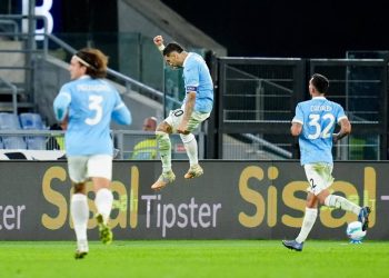 L'esultanza di Mattia Zaccagni con la Lazio (Foto ANSA)