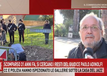 Il giudice Montoni sugli scavi per il giudice Adinolfi (Foto: Storie Italiane)