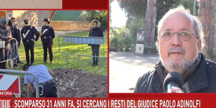 Il giudice Montoni sugli scavi per il giudice Adinolfi (Foto: Storie Italiane)