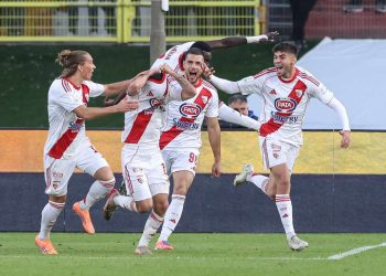 L'esultanza dei calciatori del Mantova (mantova1911.club)