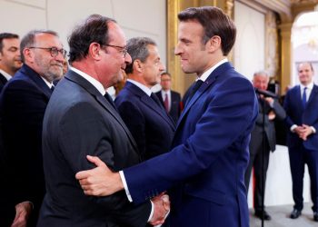 Hollande e Macron in Francia