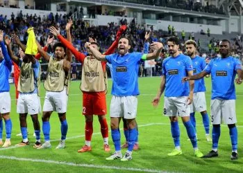 L'esultanza del Pafos per la prima vittoria in Champions League (Foto ANSA)