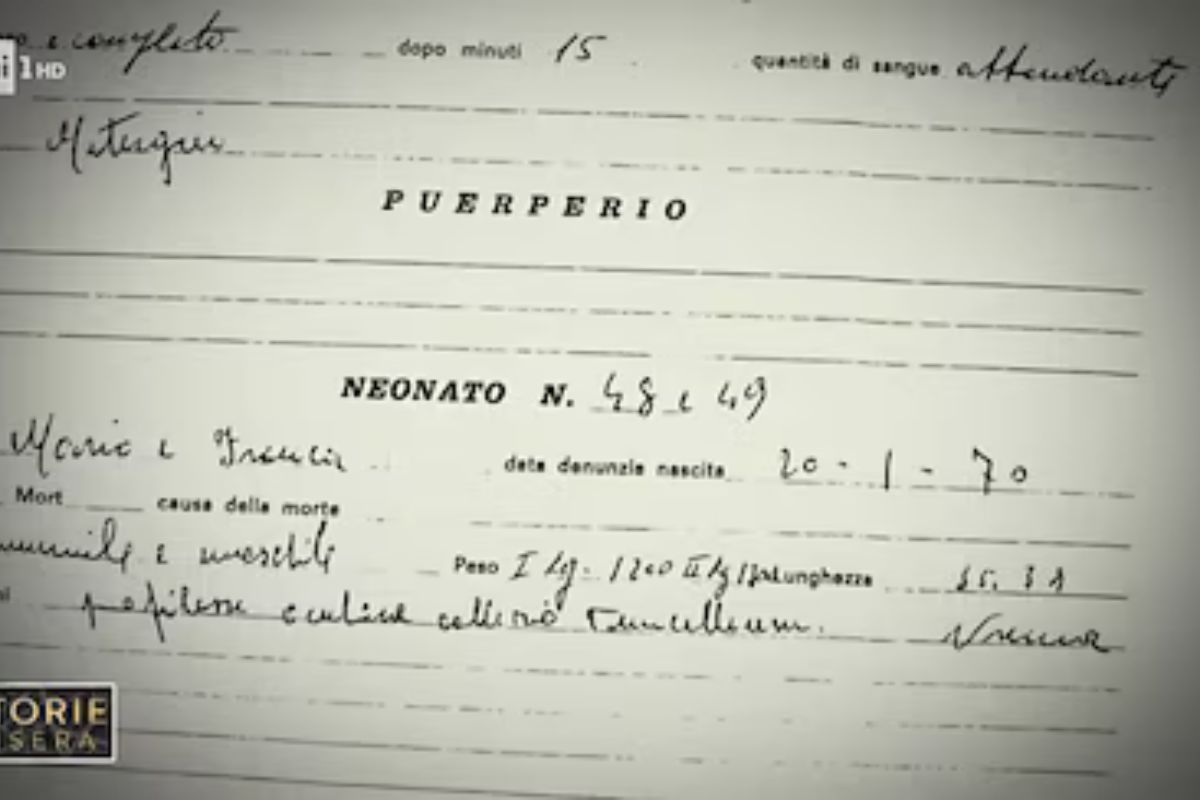 La cartella clinica dei gemelli di Cutro