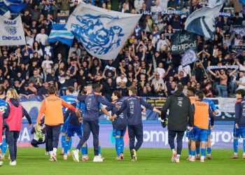 I calciatori dell'Empoli davanti al loro pubblico (Facebook Empoli FC)