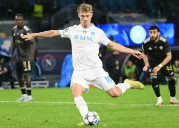 Il rigore di Napoli Qarabag (Foto: Web)