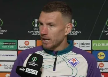 Edin Dzeko nel post partita di Conference League (Foto: Web)
