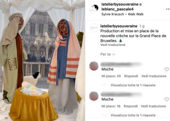 Presepe senza volti a Bruxelles