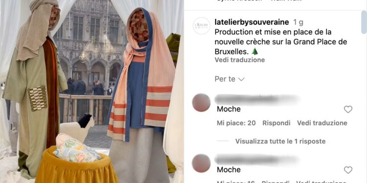 Presepe senza volti a Bruxelles