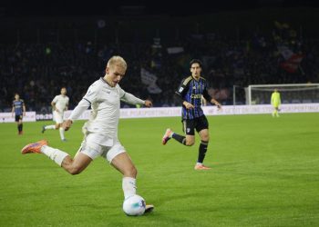 Gustav Isaksen in trasferta con la Lazio (Foto Ansa)