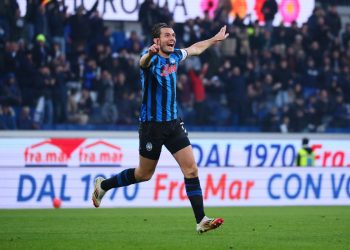 Marten De Roon in gol in Atalanta Genoa (Foto ANSA)