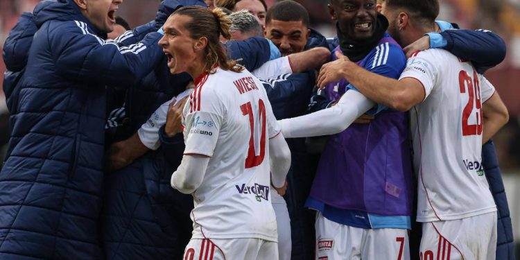 La gioia dei giocatori del Mantova (mantova1911.club)