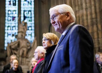 Frank-Walter Steinmeier, presidente della Repubblica Federale Tedesca, in visita in Gran Bretagna (Ansa)