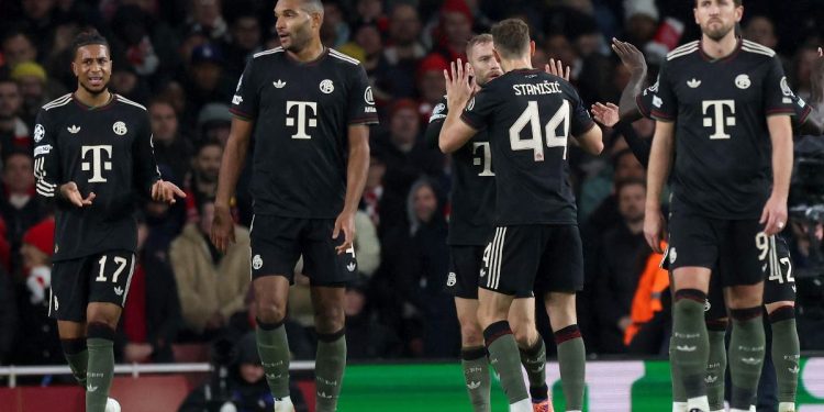 I giocatori del Bayern Monaco in Champions League (Foto Ansa)