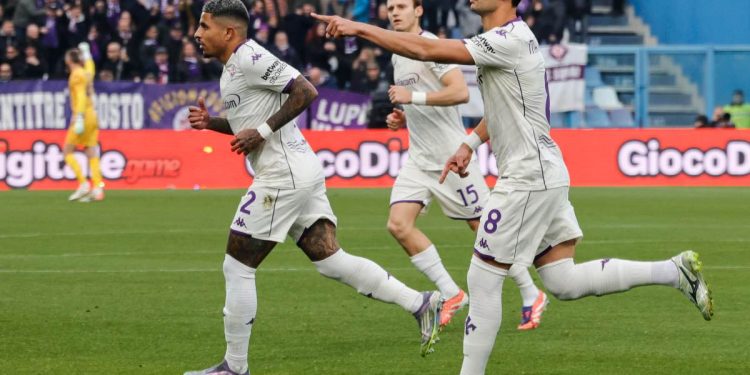 Rolando Mandragora in gol con la Fiorentina (Foto ANSA)