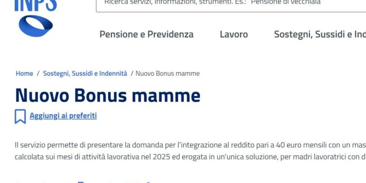 Bonuse mamme lavoratrici (Foto: Inps)